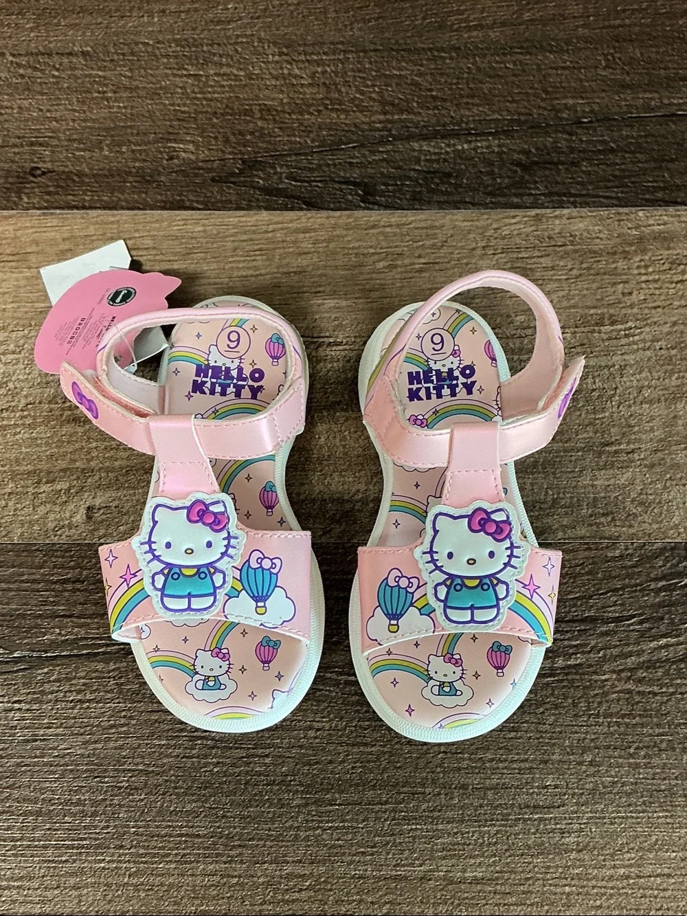 Hello Kitty Pink Rainbow Graphic Girls' Sandals